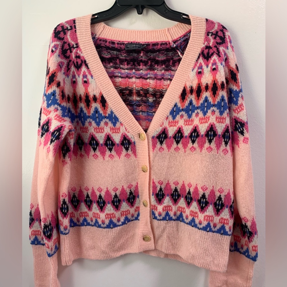 Vineyard Vines Pink and Navy Plaid Knit.